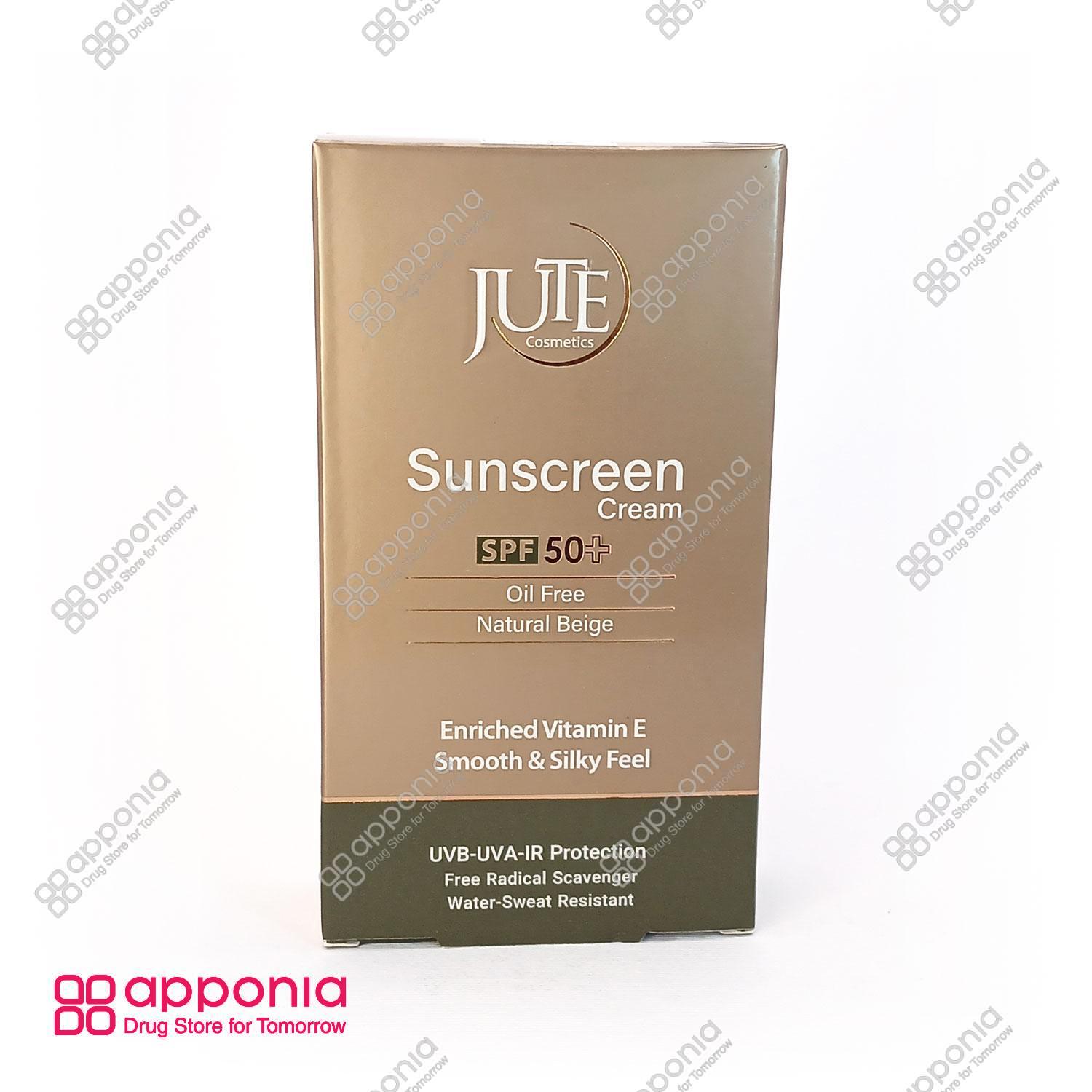jute-sunscreen-natural-beige-oil-free-1.jpg کرم ضد آفتاب با SPF50 فاقد چربی ژوت - Image 1