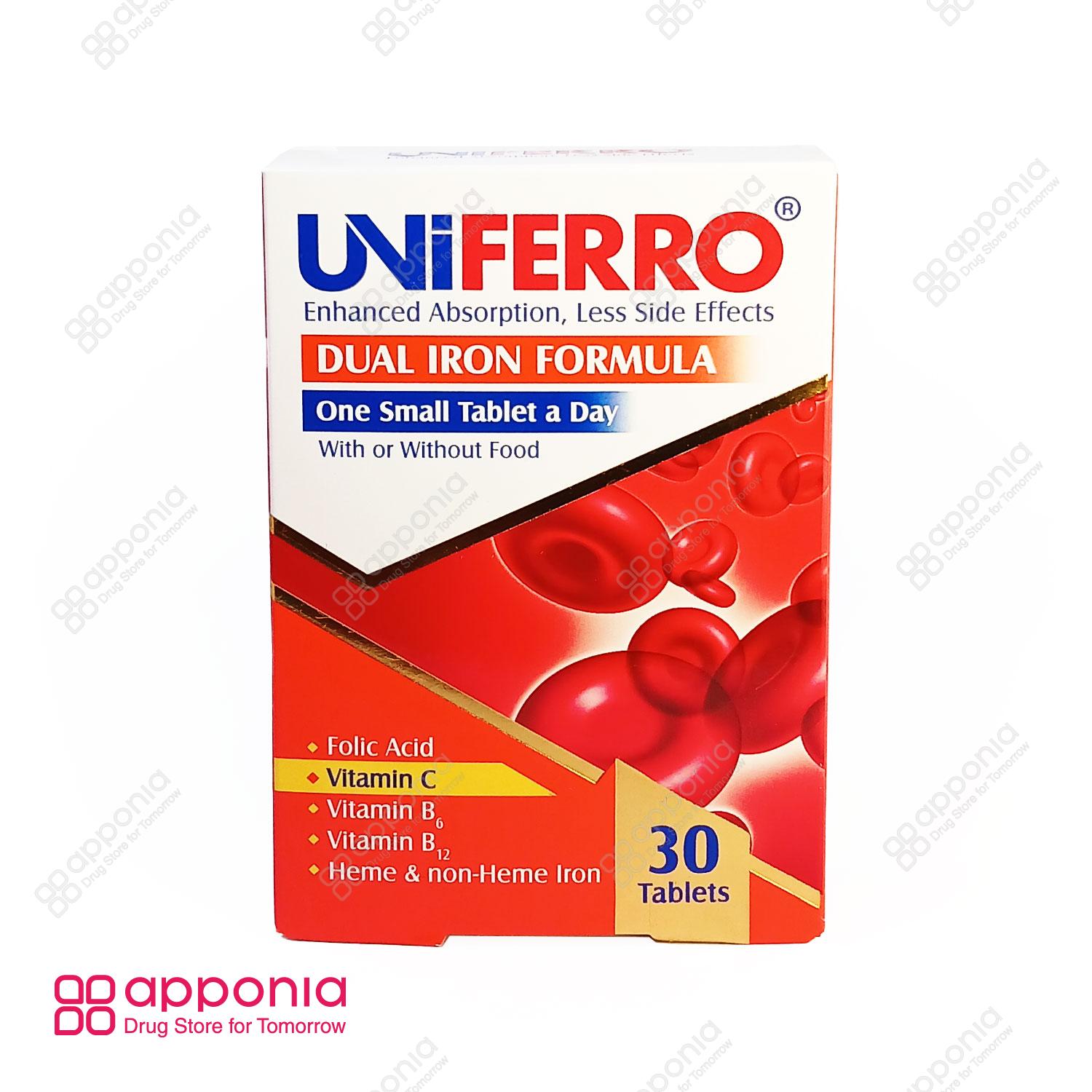 uniferro-1 قرص یونی فرو ابیان دارو